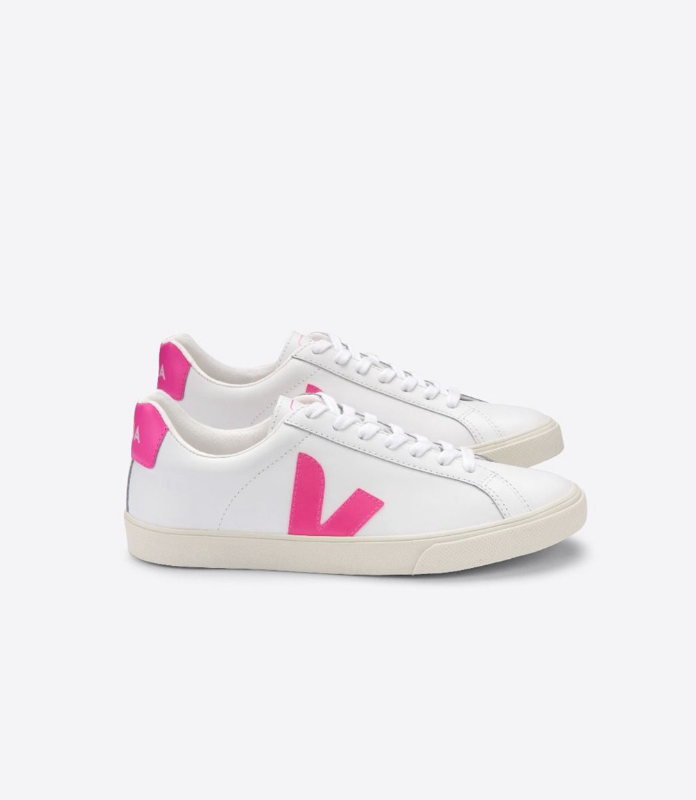 Veja Sneakers Dama - Esplar Piele - Albi/Roz - 0136489-LN